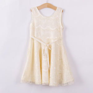 Baby Girls Lace Floral Sleeveless Princess  Gown Formal Party Dress, zoerea.com