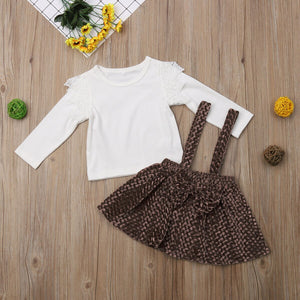 Toddler Kid Baby Girl Long Sleeve Lace Tops+Bow Knot Tutu Skirt Outfit, zoerea.com