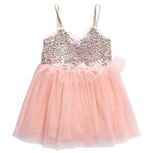 Princess Kids Baby Girl Dress Sequins Tulle Dress Gown Party Dresses, zoerea.com