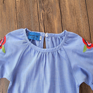 Baby Kids Girls Summer Denim Clothes Jeans Shirt Dress Girl Denim Dress, zoerea.com