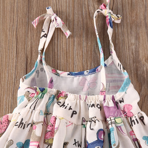 Toddler Infant Kids Baby Girls Summer Princess Party Floral Strap Dress, zoerea.com