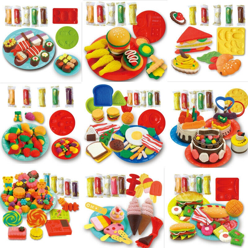 Newest Modeling Dough Hamburger Sandwich Ice Cream Playdough Set, zoerea.com