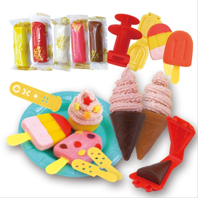 Newest Modeling Dough Hamburger Sandwich Ice Cream Playdough Set, zoerea.com